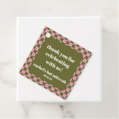 レトロフローラチェッカーボードピンクグリーンバルミツワー フェイバータグ (インサイチュ)