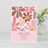 レトロフローラテラコッタピンク結婚ズ 招待状 (スタンド正面)