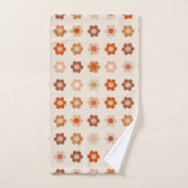 レトロフローラテラコッタベージュ バスタオルセット (ハンドタオル)