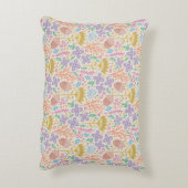 レトロフローラデザインと花と果実。 アクセントクッション (裏面(縦))