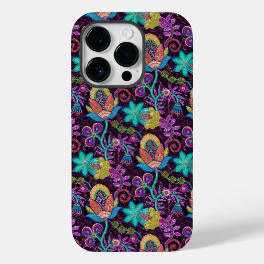 レトロフローラデザインカラフルガラスビーズルック Case-Mate iPhoneケース (裏面)