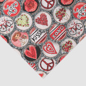 レトロフローラハートバレンタインデーボトルキャップアート 薄葉紙 (詳細)