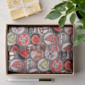 レトロフローラハートバレンタインデーボトルキャップアート 薄葉紙 (ギフト)