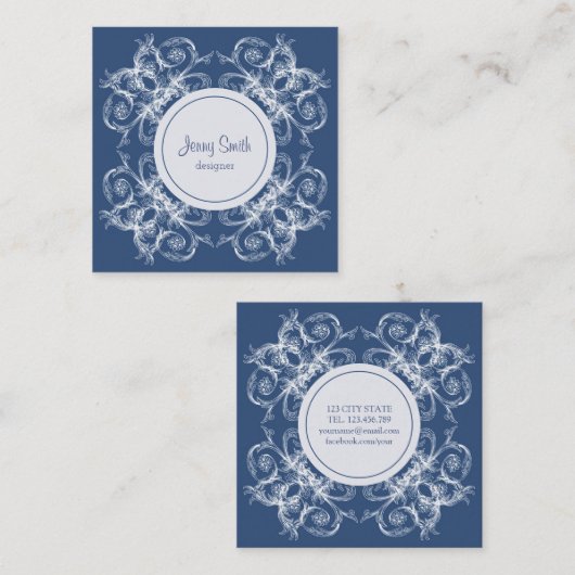 レトロフローラバロックスクエア名刺 スクエア名刺 (正面/裏面)