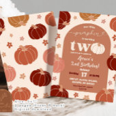 レトロフローラパンプキンアーチ2ndバースデーガール 招待状