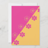 レトロフローラピンクおもしろいブライダルシャワー 招待状 (裏面)