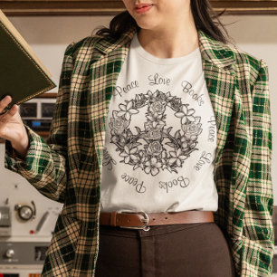 レトロフローラピースラブブック Tシャツ