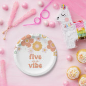 レトロフローラファイブはヴィベ5歳の誕生日だ ペーパープレート (パーティー)