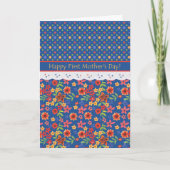 レトロフローラフェイクレースファーストマザーズデイカード カード (正面)