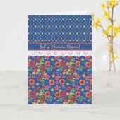 レトロフローラフェイクレースマザーズデイカード カード (黄色い花)