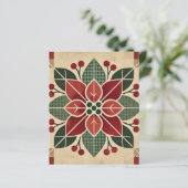 レトロフローラフォークアートポインセティアスクラップブック紙 (スタンド正面)