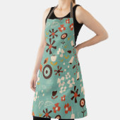 レトロフローラブルー – ミッドセンチュリーフローラ エプロン (インサイチュ)