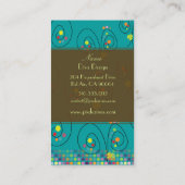 レトロフローラブーケと水玉模様ビジネスカード 名刺 (裏面)