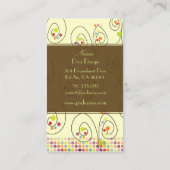 レトロフローラブーケ/水玉模様/DIY背景 名刺 (裏面)