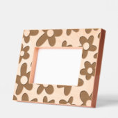 レトロフローラプリントレーザーエッチング木材写真枠 レーザー彫刻フレーム (左)