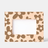 レトロフローラプリントレーザーエッチング木材写真枠 レーザー彫刻フレーム (正面)