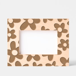 レトロフローラプリントレーザーエッチング木材写真枠 レーザー彫刻フレーム