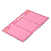 レトロフローラホットピンク&オレンジ ノートパッド (アングル)