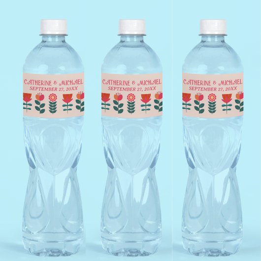 レトロフローラボホブライトはっきりしたアンド結婚ズ ペットボトルラベル