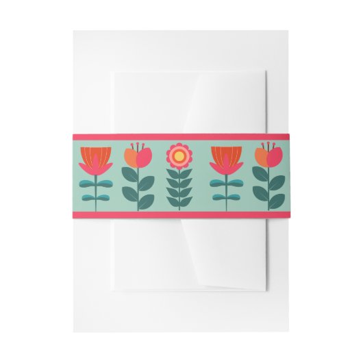 レトロフローラボホブライトはっきりしたアンド結婚ズ 招待状ベリーバンド (正面例)