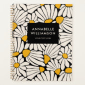 レトロフローラマスタードイエローブラック プランナー手帳 (正面)