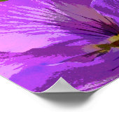 レトロフローラマゼンタ明るい赤紫色ブライダルシャワー歓迎 ポスター (角)