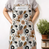 レトロフローラミッドセンチュリーネームモダンエプロン エプロン