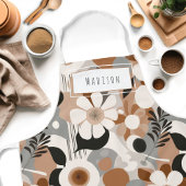 レトロフローラミッドセンチュリーネームモダンエプロン エプロン