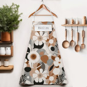 レトロフローラミッドセンチュリーネームモダンエプロン エプロン