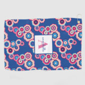 レトロフローラモノグラム名 ゴルフタオル (横)