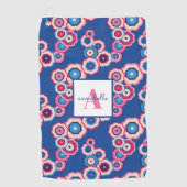 レトロフローラモノグラム名 ゴルフタオル (正面)