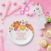 レトロフローラヤングワイルド3歳 ペーパープレート (パーティー)