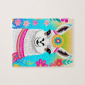 レトロフローララマカラフルジグソーパズル ジグソーパズル (横)