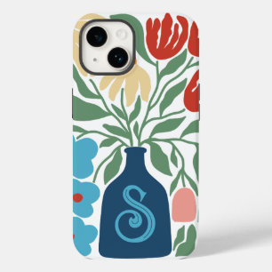 レトロフローラルパターンモノグラムイニシャル Case-Mate iPhone 14ケース
