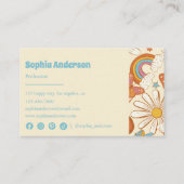 レトロフローラレインボー – Boho 70sスタイル 名刺 (裏面)