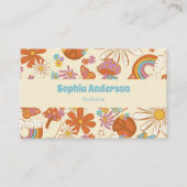 レトロフローラレインボー – Boho 70sスタイル 名刺 (正面)