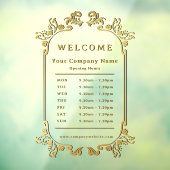 レトロフローラヴィンテージ金ゴールド営業時間 ウィンドウサイン (シート3)