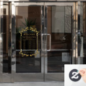 レトロフローラヴィンテージ金ゴールド営業時間 ウィンドウサイン (オフィスドア)