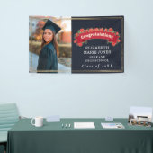 レトロフローラ写真卒業パーティー招待状 横断幕 (トレードショー)