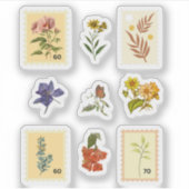 レトロフローラ及びスクラップブック作り用切手 シール (正面)