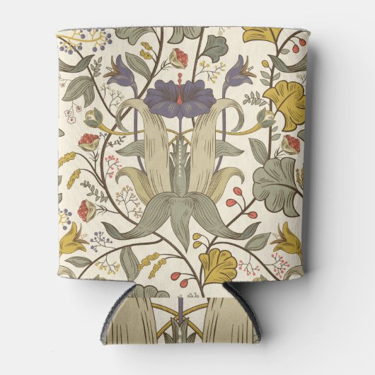 レトロフローラ垂直シームレスデザイン。 缶クーラー (正面)