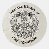 レトロフローラ平和標識 ラウンドシール (正面)