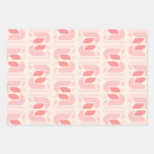 レトロフローラ幾何学的パターン ラッピングペーパーシート (正面2)