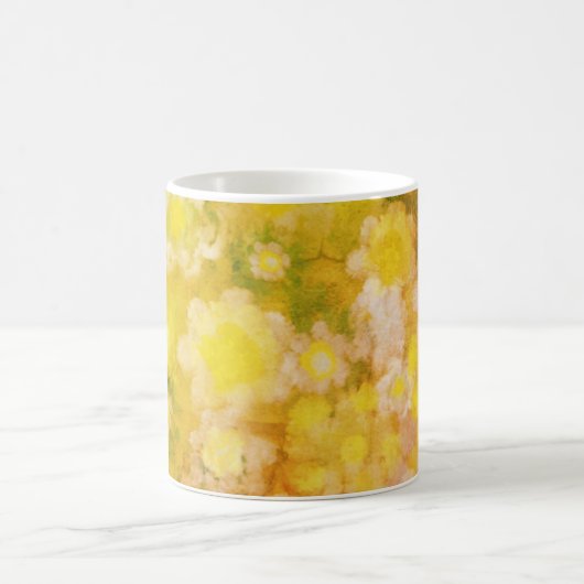 レトロフローラ抽象芸術塩水の色絵画の コーヒーマグカップ (中央)