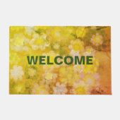 レトロフローラ抽象芸術塩水の色絵画の ドアマット (正面)