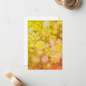 レトロフローラ抽象芸術塩水の色絵画の ノートカード (正面/裏面インサイチュ)