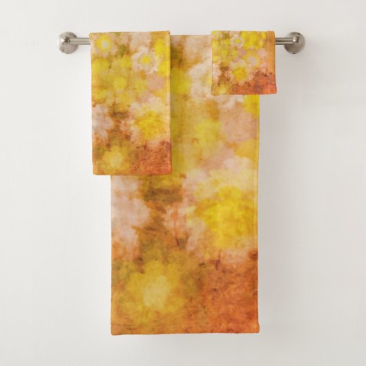 レトロフローラ抽象芸術塩水の色絵画の バスタオルセット (インサイチュ)