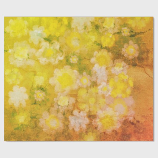 レトロフローラ抽象芸術塩水の色絵画の ラッピングペーパー (フラット)