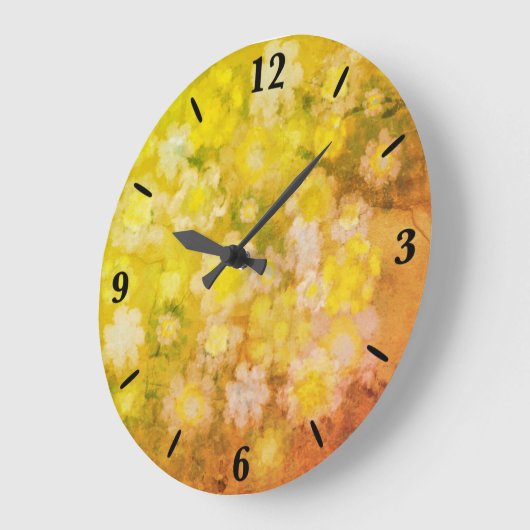 レトロフローラ抽象芸術塩水の色絵画の ラージ壁時計 (傾斜)