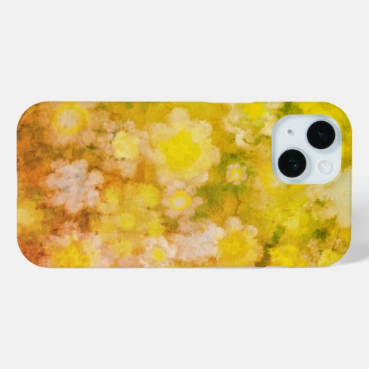 レトロフローラ抽象芸術塩水の色絵画の Case-Mate iPhoneケース (裏面 (横))